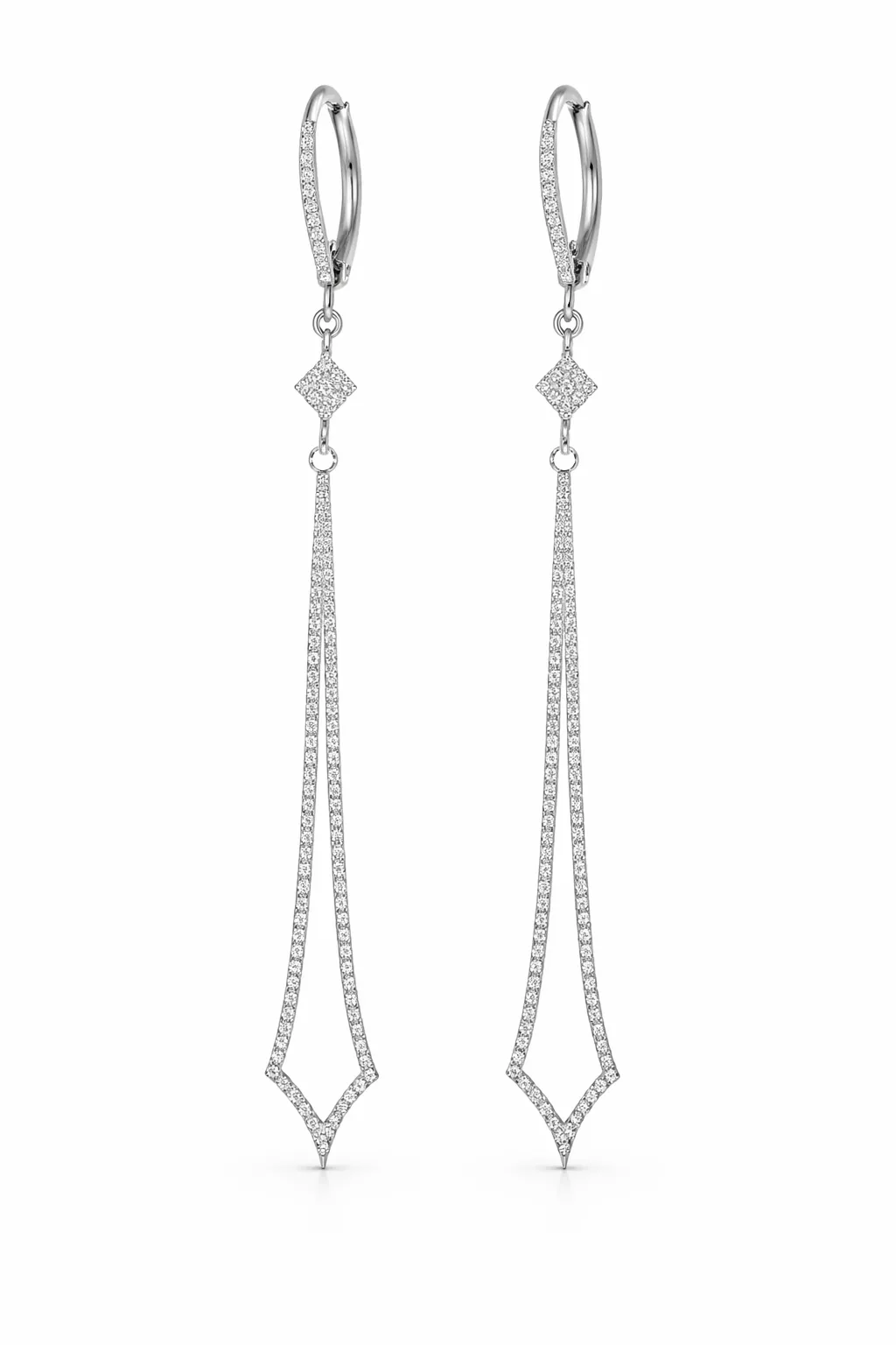 DIAMOND SPIRE DROP EARRINGS — Ring | Eterna Jewels Austin TX