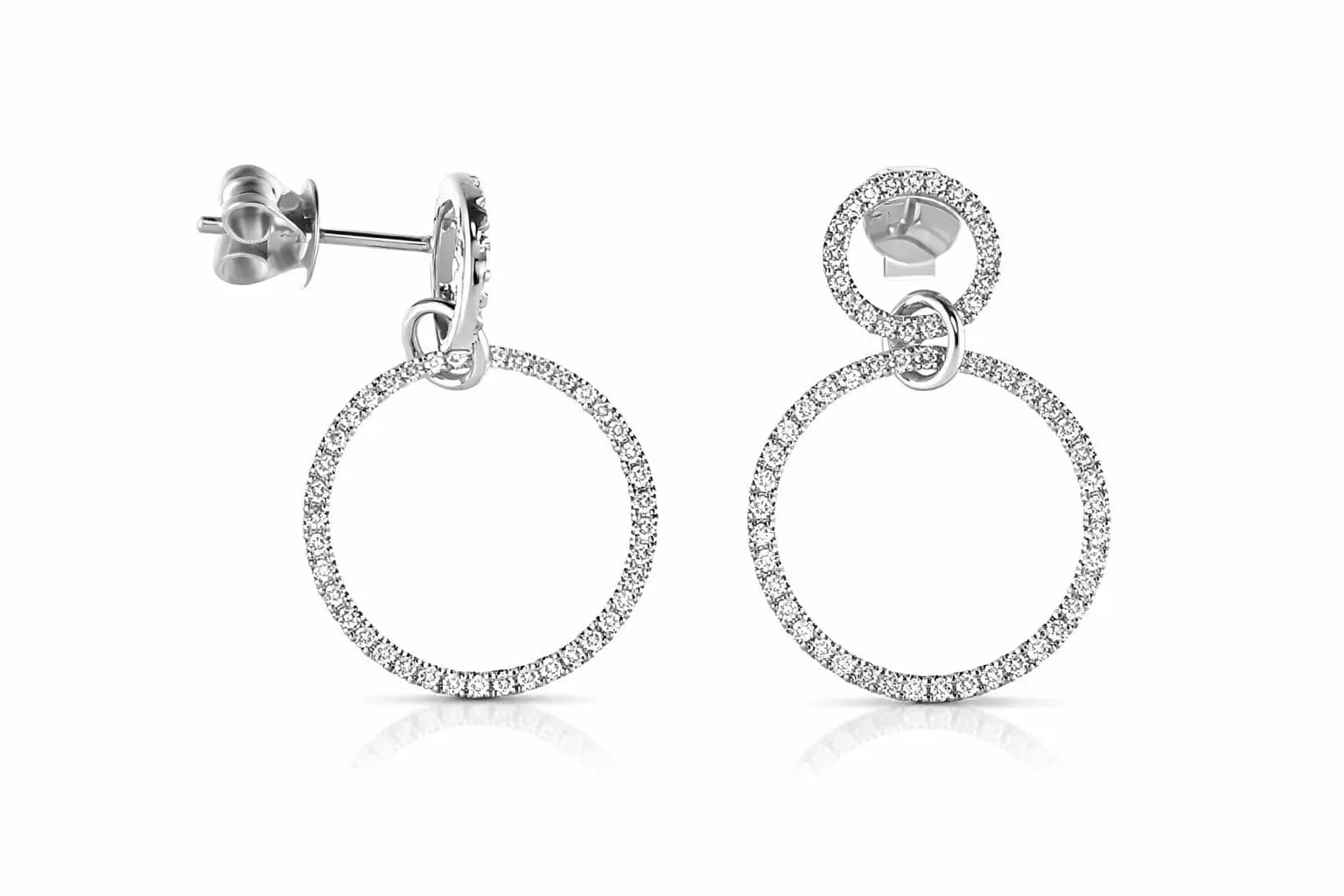 DIAMOND LUMINA DISC EARRINGS — Ring | Eterna Jewels Austin TX