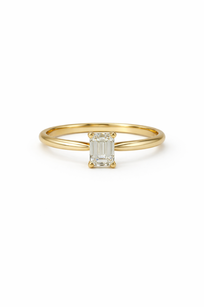 ELEGANCE EMERALD SOLITAIRE — Ring | Eterna Jewels Austin TX