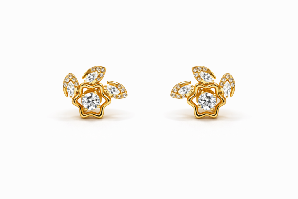 AQUA BLOOM STUDS — Earrings | Eterna Jewels Austin TX