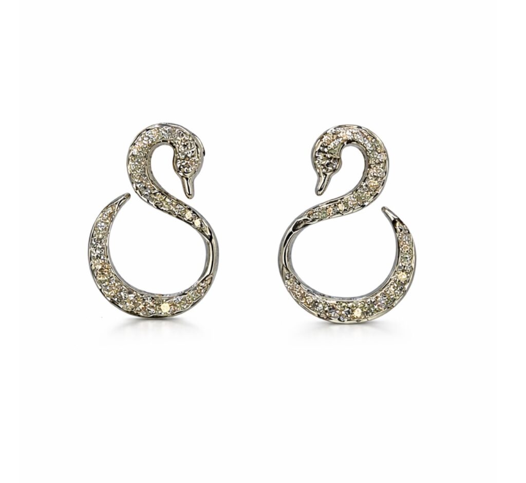 ETERNA INFINIA SWAN EARRINGS — Earrings | Eterna Jewels Austin TX