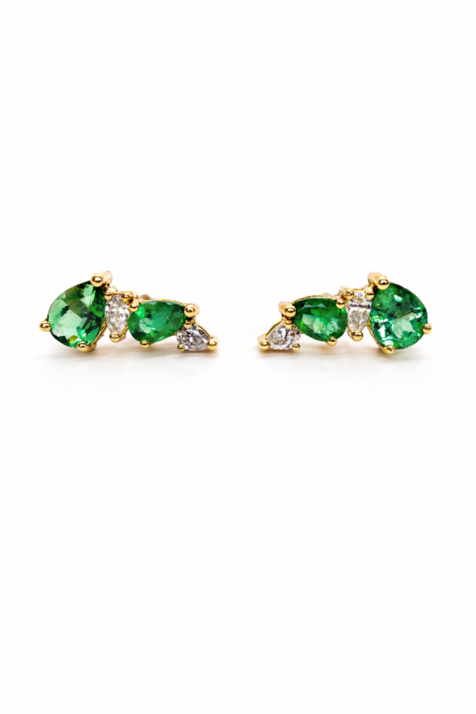 EMERAL DINASTY EARRINGS STUDS — Earrings | Eterna Jewels Austin TX