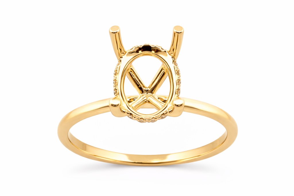 OVAL CROWN DIAMOND ENGAGEMENT SETTING — Ring | Eterna Jewels Austin TX