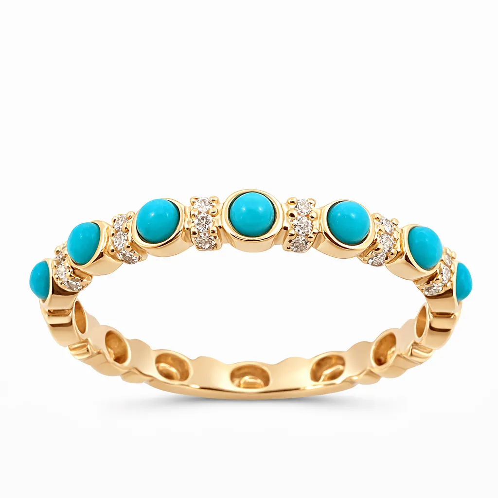VITA AZURE TURQUOISE BAND RING — Ring | Eterna Jewels Austin TX