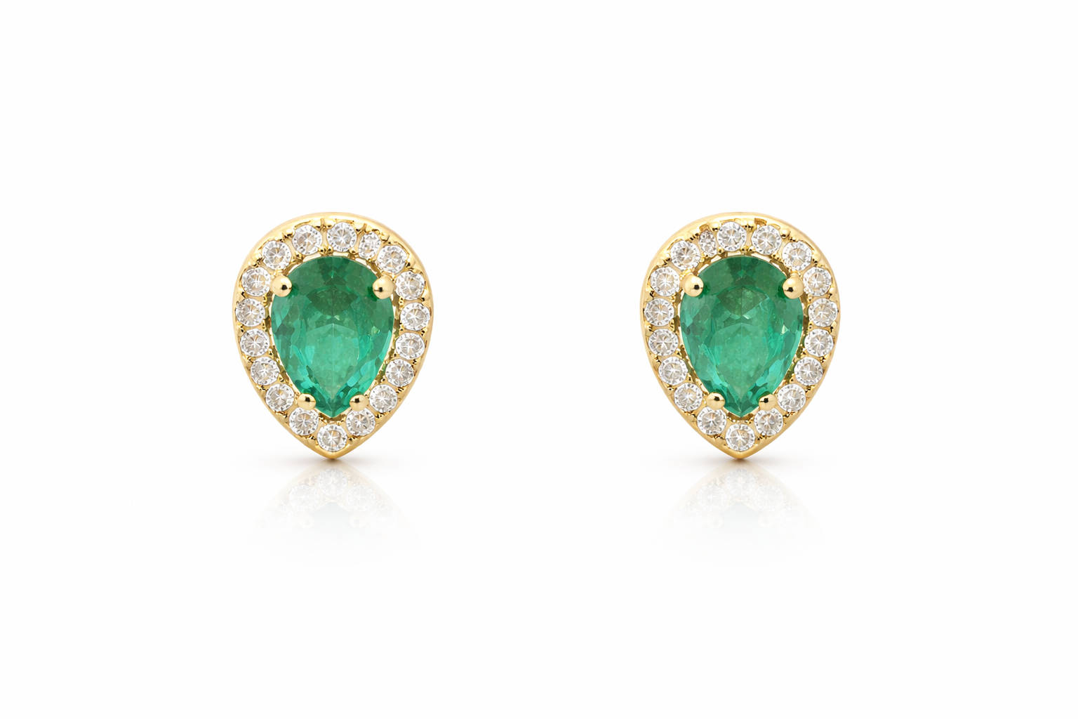 PEAR EMERALD DIAMOND SET — Necklace | Eterna Jewels Austin TX