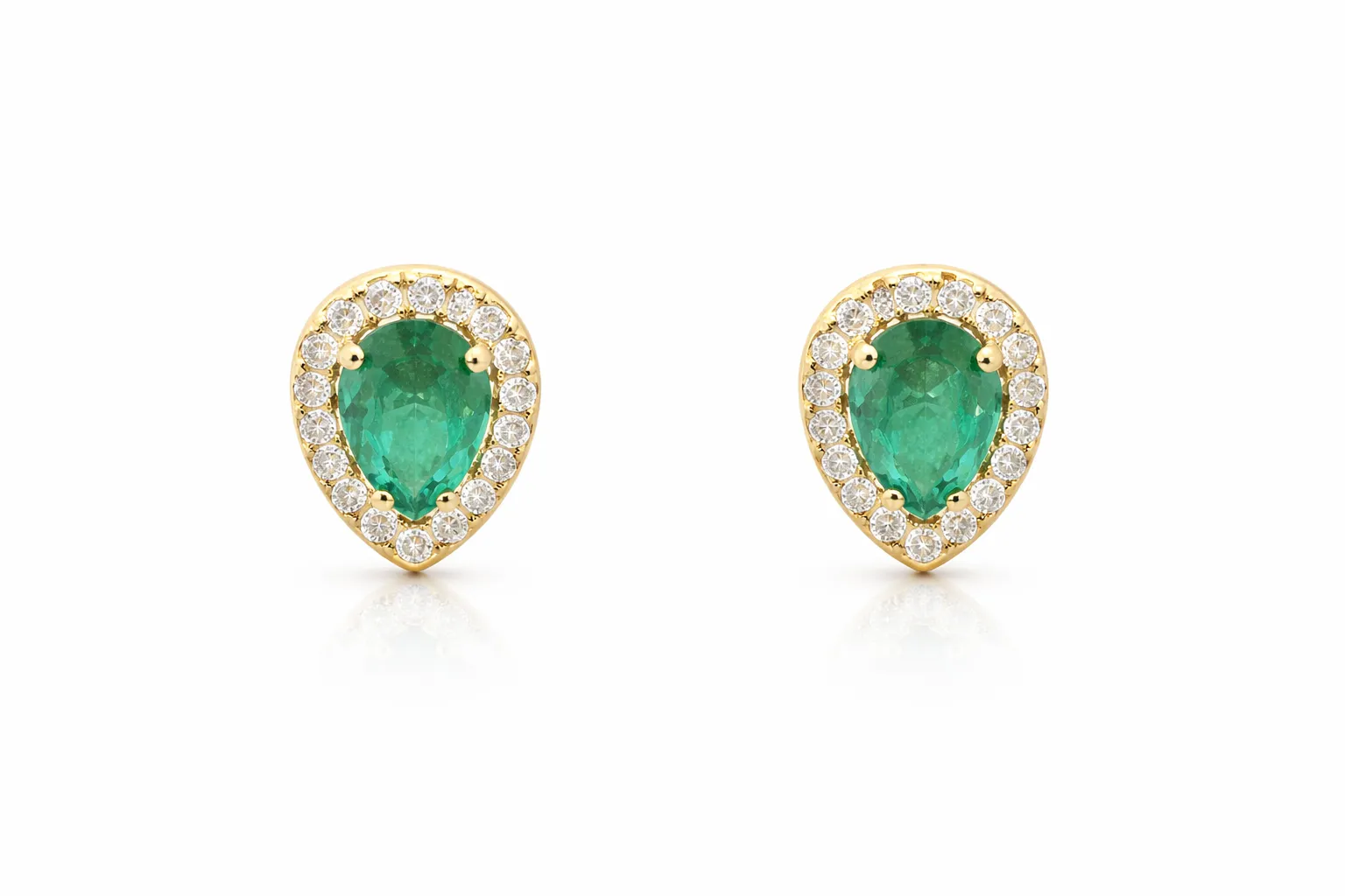 PEAR EMERALD DIAMOND SET — Necklace | Eterna Jewels Austin TX
