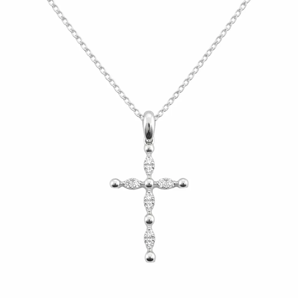 DIAMOND ETERNAL CROSS PENDANT NECKLACE — Necklace | Eterna Jewels Austin TX