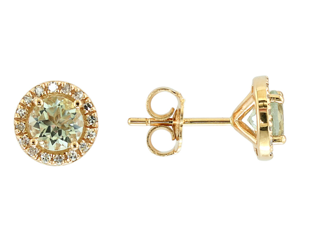 SERENITY GREEN AMETHYST STUD — Earrings | Eterna Jewels Austin TX
