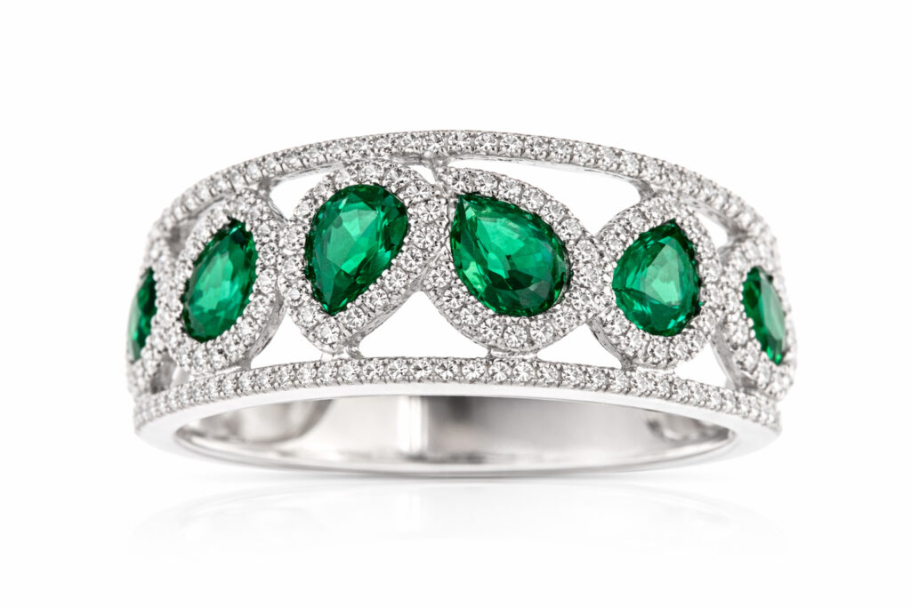EMERALD ARABELLA LATTICE BAND RING — Ring | Eterna Jewels Austin TX