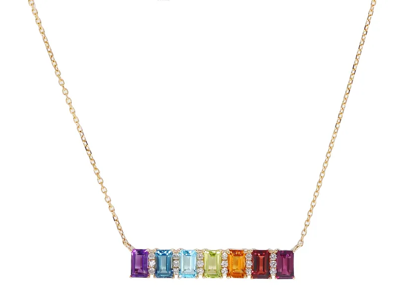 CHROMATIC BAGUETTE NECKLACE — Necklace | Eterna Jewels Austin TX