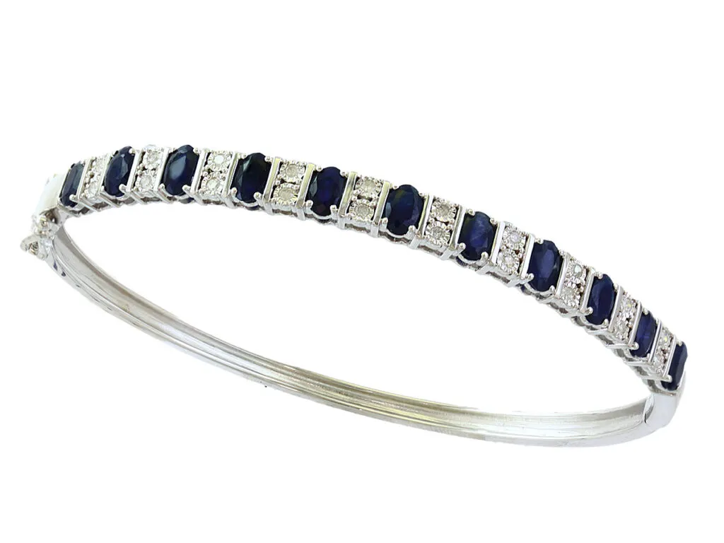 MIDNIGHT GLOW SAPPHIRE BANGLE — Bracelet | Eterna Jewels Austin TX
