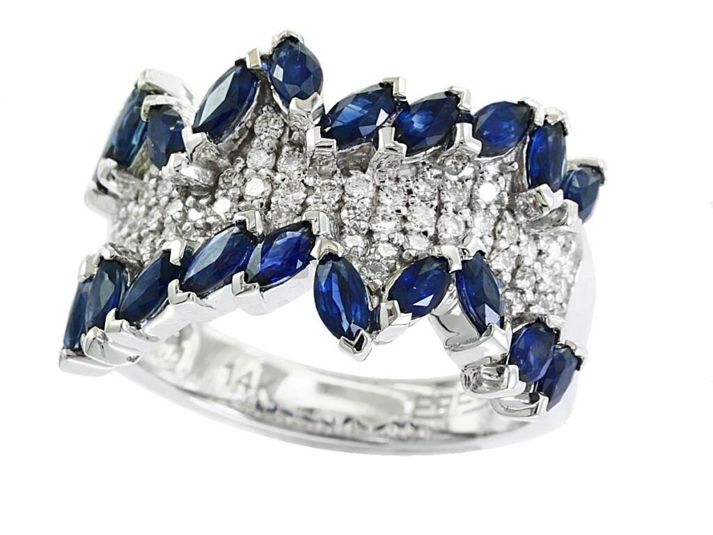 SAPPHIRE CROSSOVER RING — Ring | Eterna Jewels Austin TX