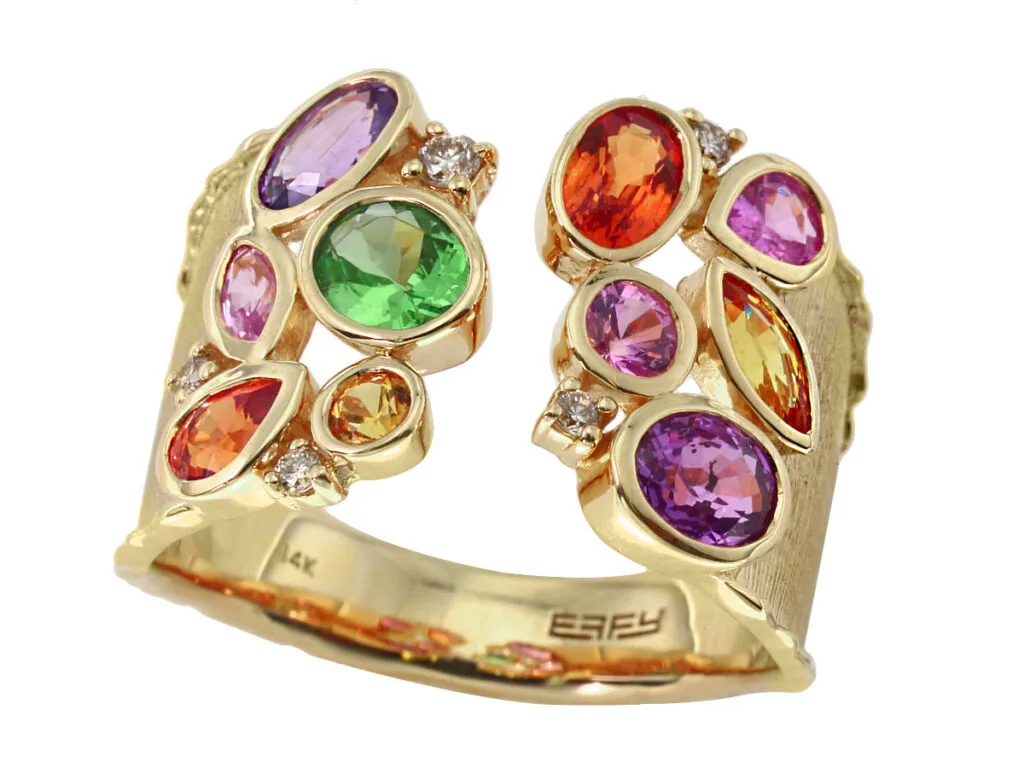 MULTI SAPPHIRE CUFF RING — Ring | Eterna Jewels Austin TX
