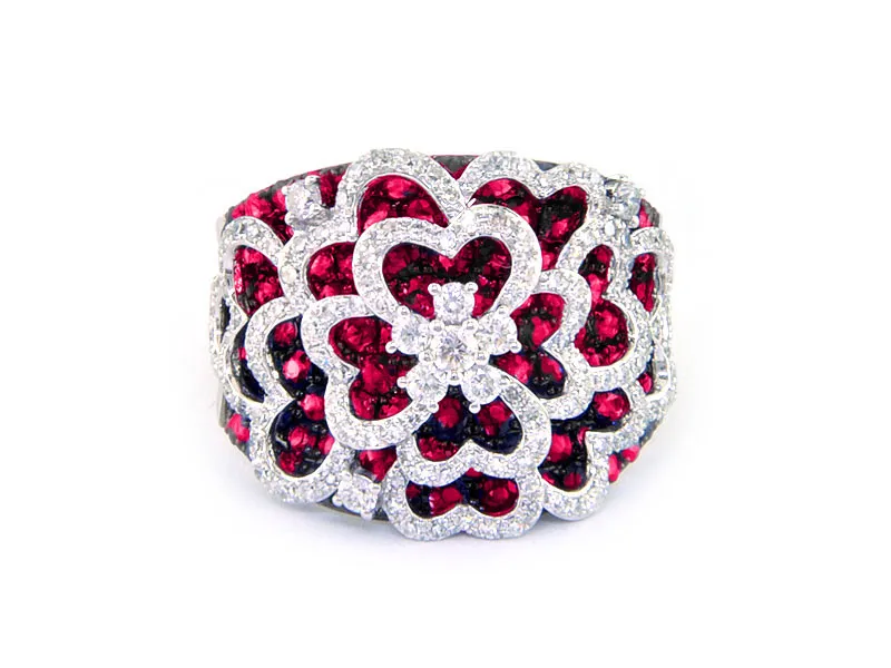 HEART BLOSSOM RUBY RING — Ring | Eterna Jewels Austin TX
