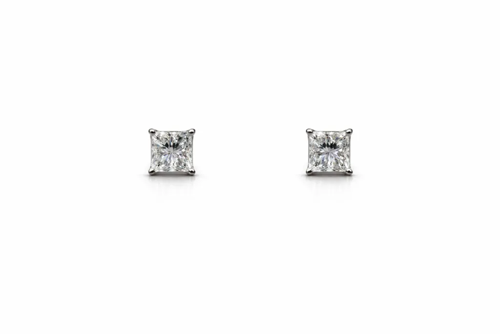 PURE PRINCESS CUT STUDS — Earrings | Eterna Jewels Austin TX