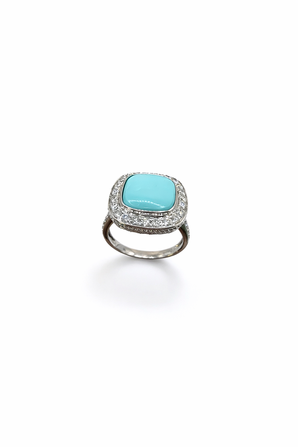 TURQUOISE ÉCLAT CUSHION FASHION RING — Ring | Eterna Jewels Austin TX