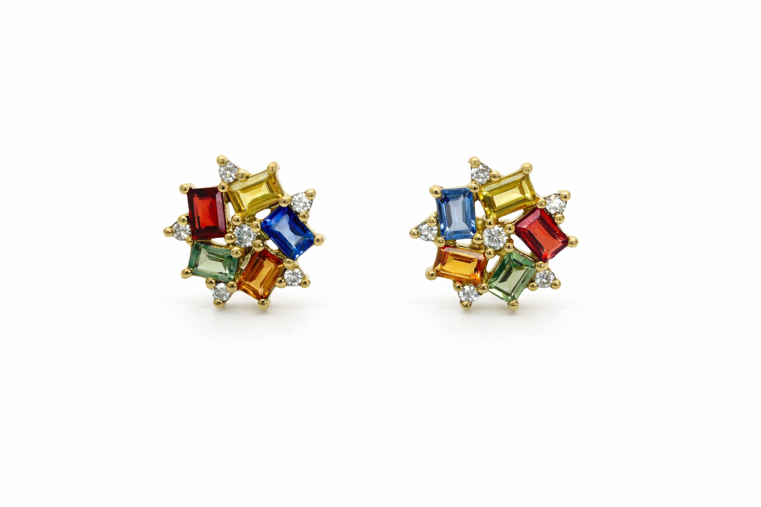 PRISM CLUSTER EARRING STUDS — Earrings | Eterna Jewels Austin TX