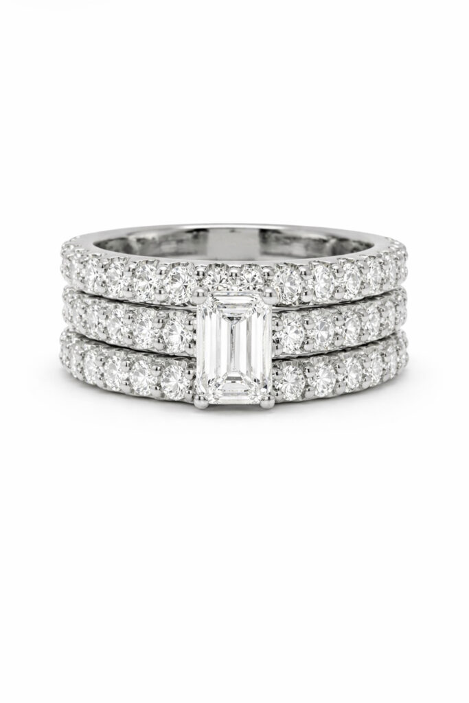 EMERALD VOW TRIO RING SET — Ring | Eterna Jewels Austin TX
