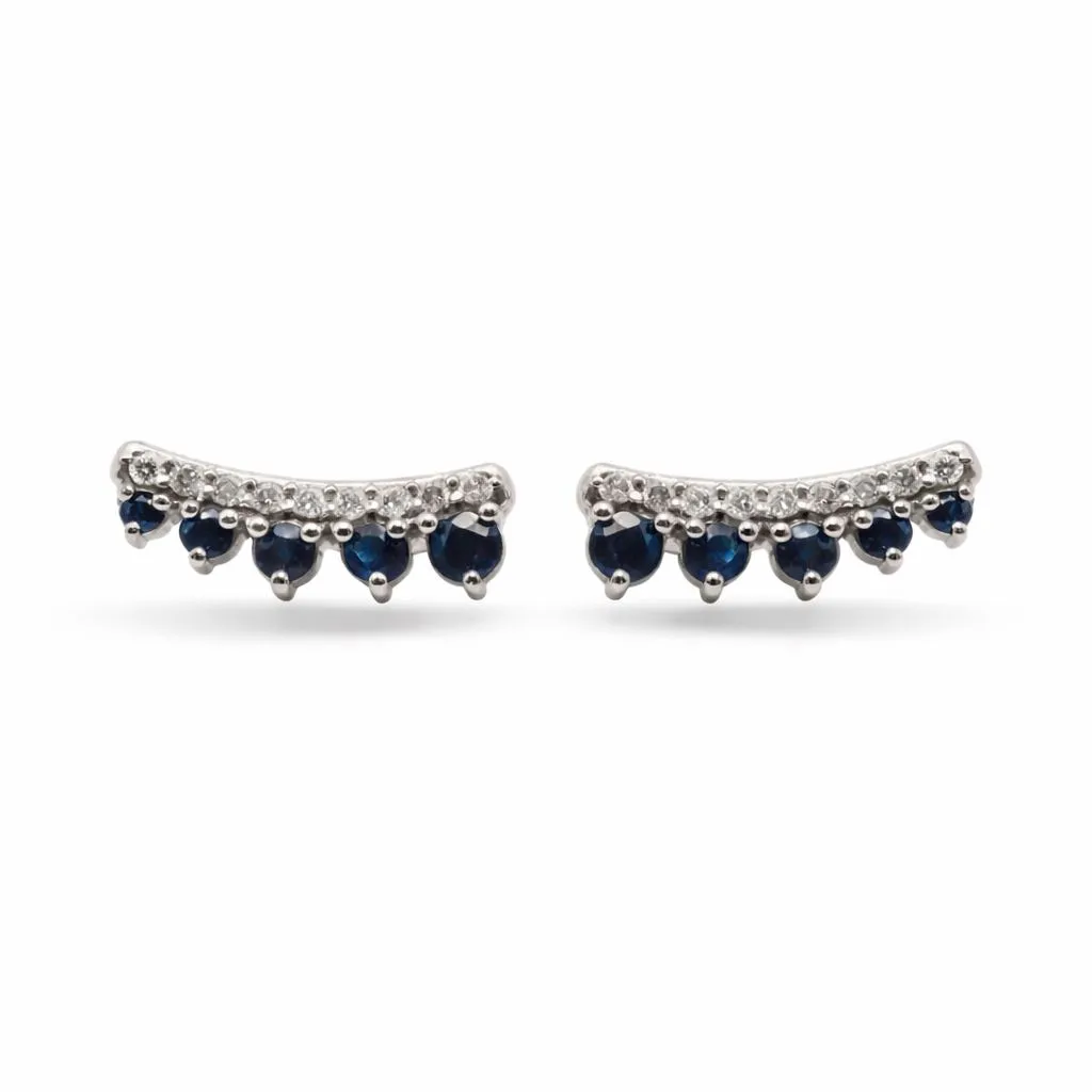 SAPP & DIAM CASCADE EARRINGS — Earrings | Eterna Jewels Austin TX