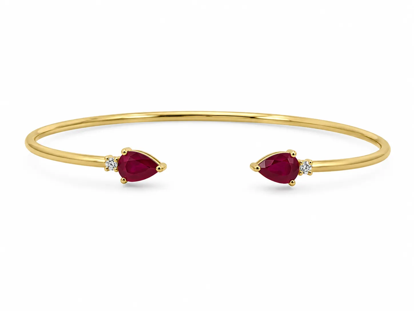 14YG .90CT RUB .06CTW DIA CUFF BRAC | Eterna Jewels Austin TX