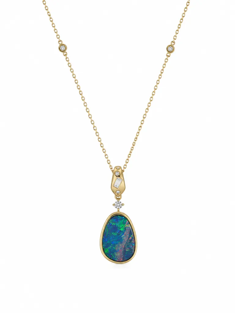 14KY 2.89CT OP .10CTW DIA PDT — Pendant | Eterna Jewels Austin TX