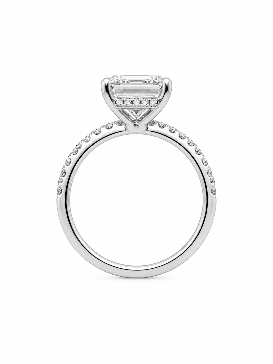14KW 5.04CT EM 0.50CTW RD VS2/F LAB DIA — Ring | Eterna Jewels Austin TX