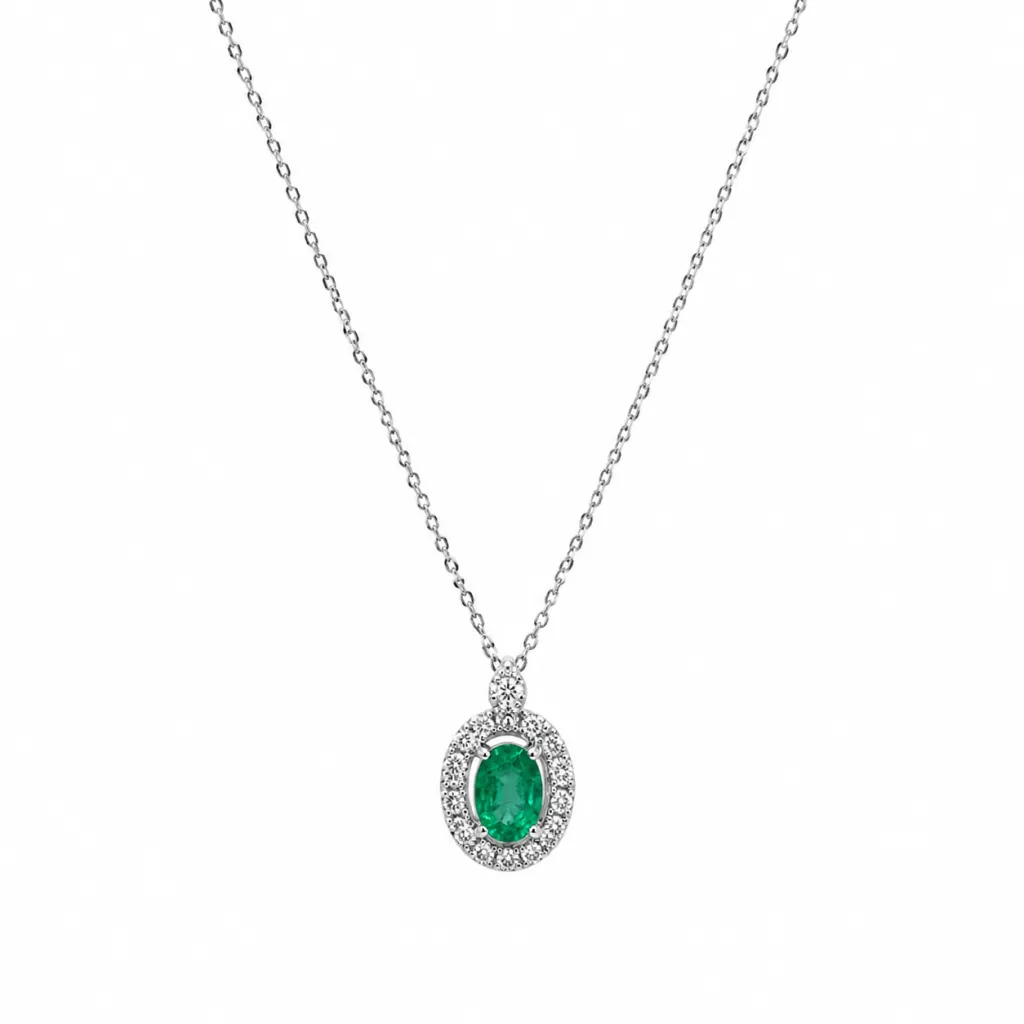 OVAL EMERALD PENDANT NECKLACE — Necklace | Eterna Jewels Austin TX