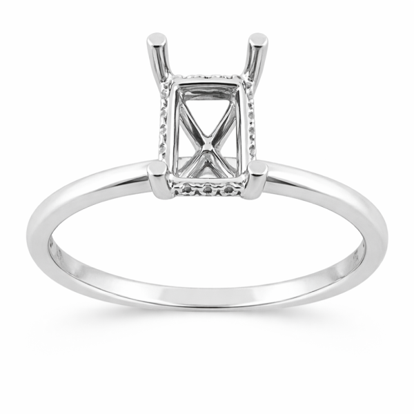 EMERALD CUT HALO DIAMOND ENGAGEMENT SETTING — Ring | Eterna Jewels Austin TX