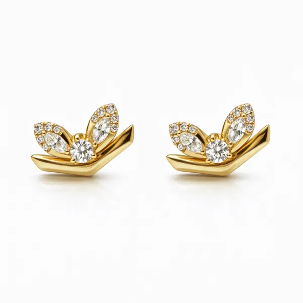 AQUA PETAL STUDS — Earrings | Eterna Jewels Austin TX