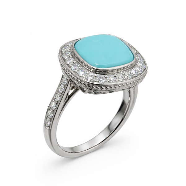 TURQUOISE ÉCLAT CUSHION FASHION RING — Ring | Eterna Jewels Austin TX
