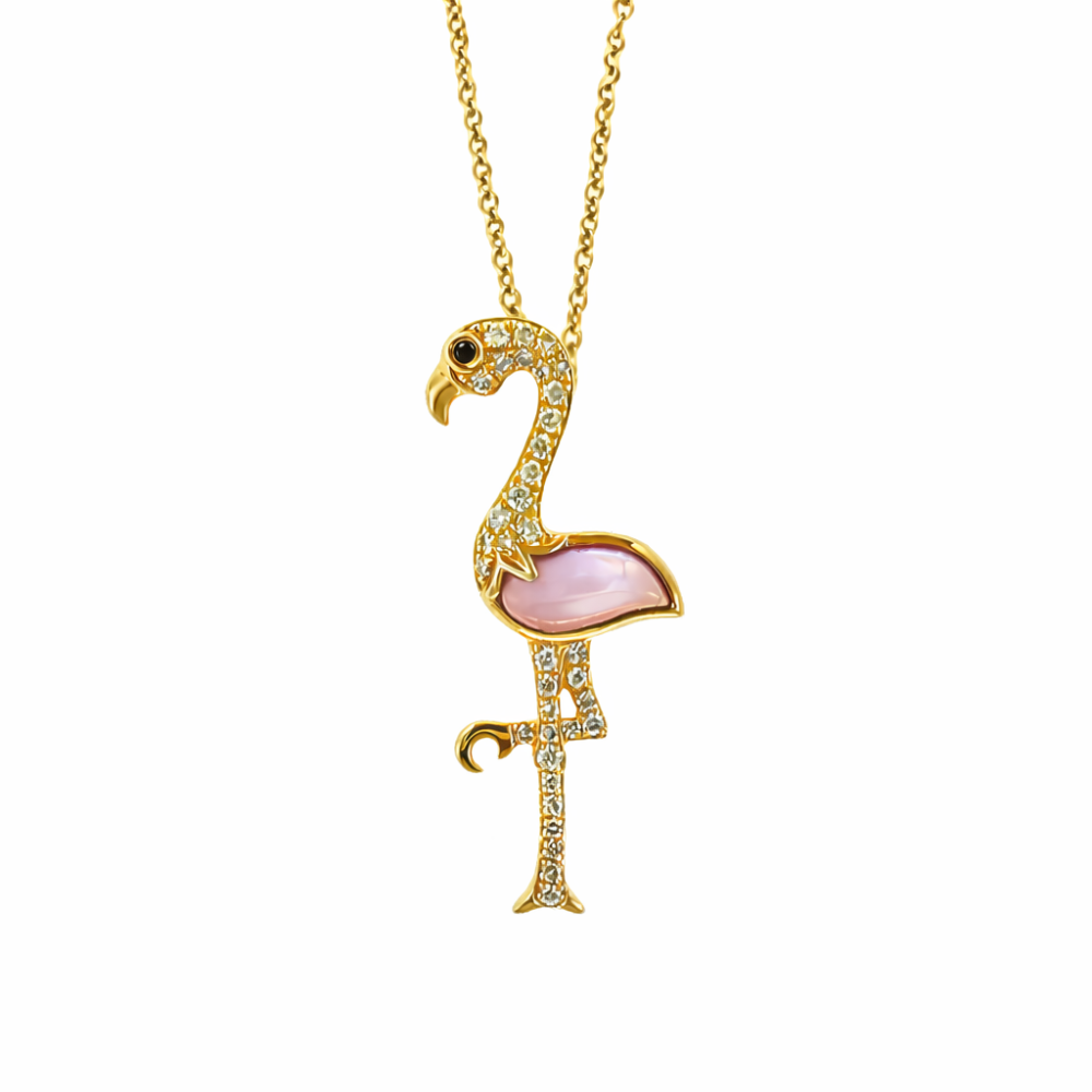 OPAL FLAMINGO NECKLACE — Pendant | Eterna Jewels Austin TX