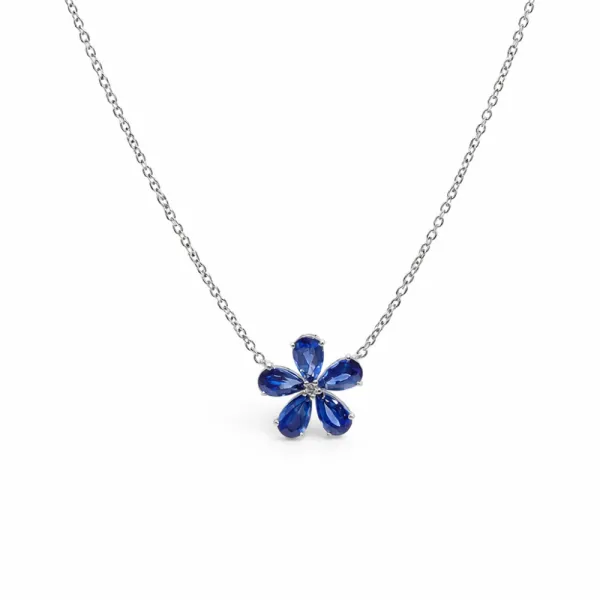 SAPPHIRE FLOWER NECKLACE — Necklace | Eterna Jewels Austin TX