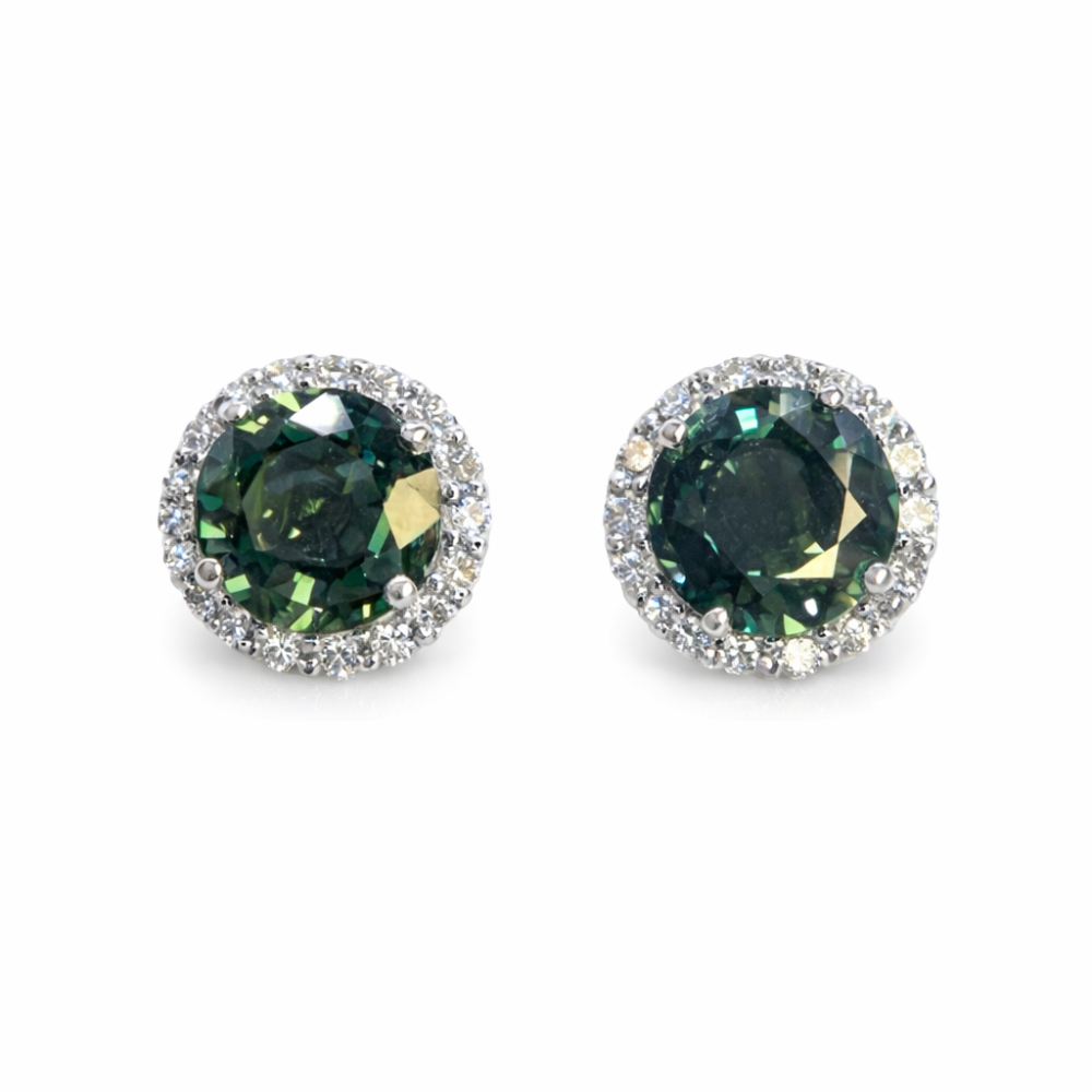 ABYSS TEAL STUDS — Earrings | Eterna Jewels Austin TX