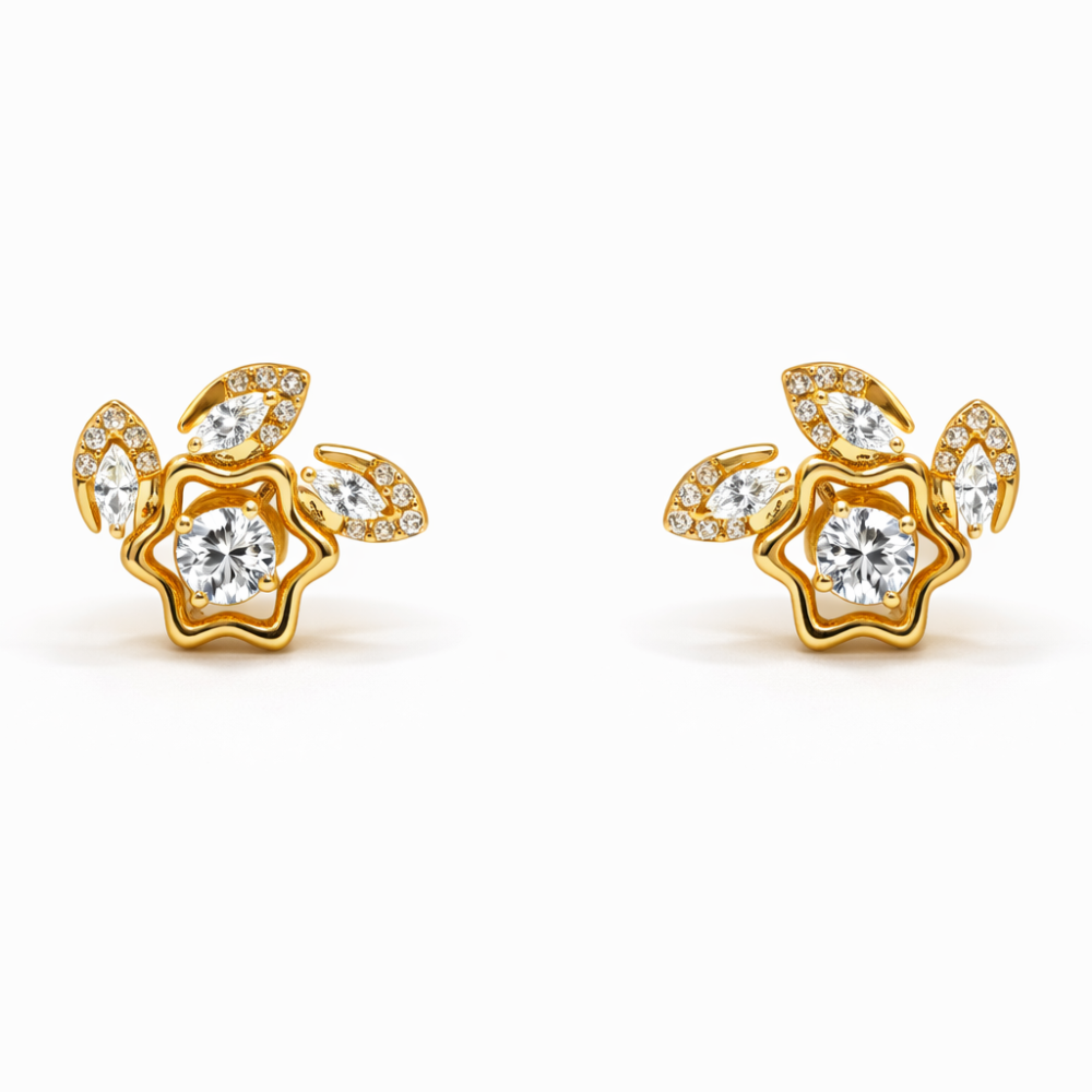 AQUA BLOOM STUDS — Earrings | Eterna Jewels Austin TX