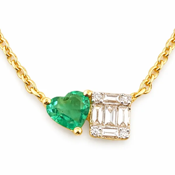 HEART OF EMERALD DIAMOND NECKLACE — Necklace | Eterna Jewels Austin TX