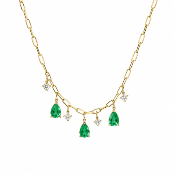 14KY 1.04CTW EM .19CTW DIA NK — Necklace | Eterna Jewels Austin TX
