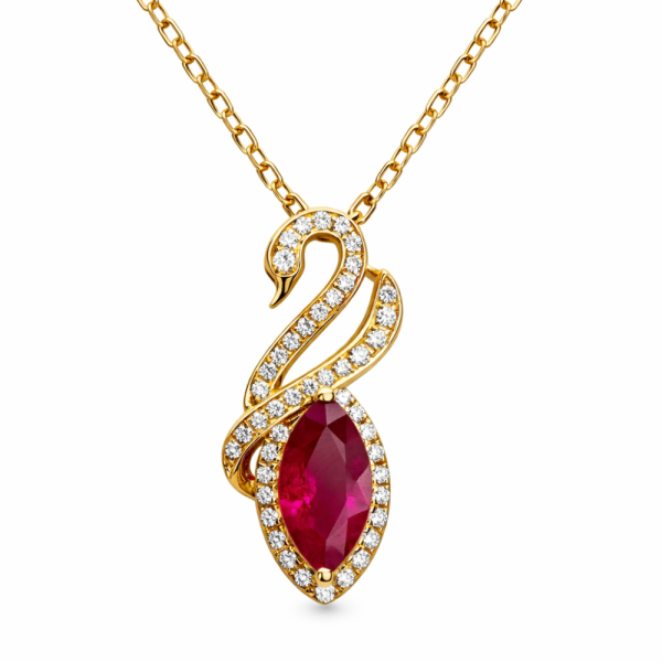 SWAN ESSENCE RUBY NECKLACE — Necklace | Eterna Jewels Austin TX