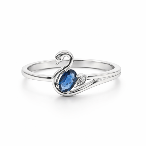 MINI SWAN ESSENCE SAPPHIRE RING — Ring | Eterna Jewels Austin TX