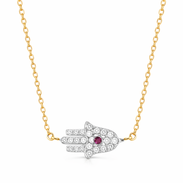 PROTECTA HAMSA RUBY NECKLACE — Necklace | Eterna Jewels Austin TX