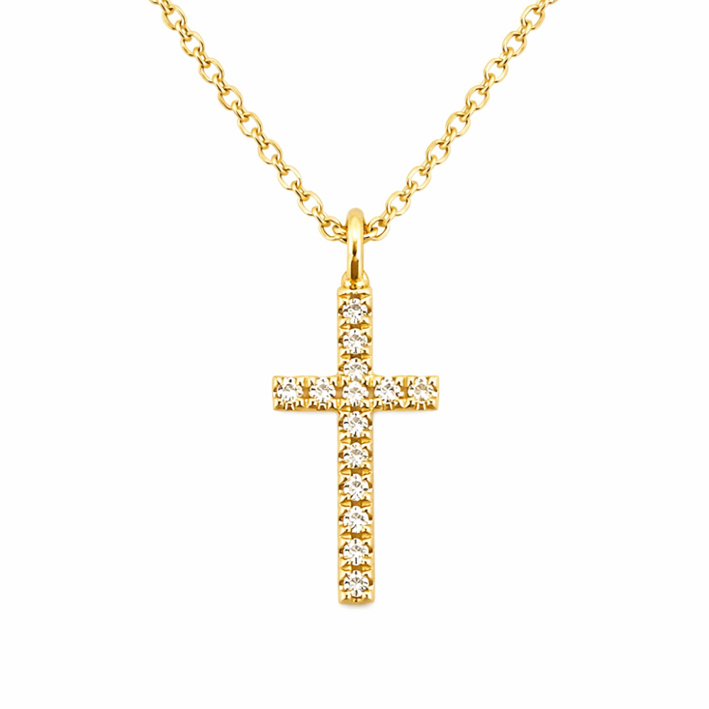 CLASSIC DIAMOND CROSS NECKLACE — Necklace | Eterna Jewels Austin TX