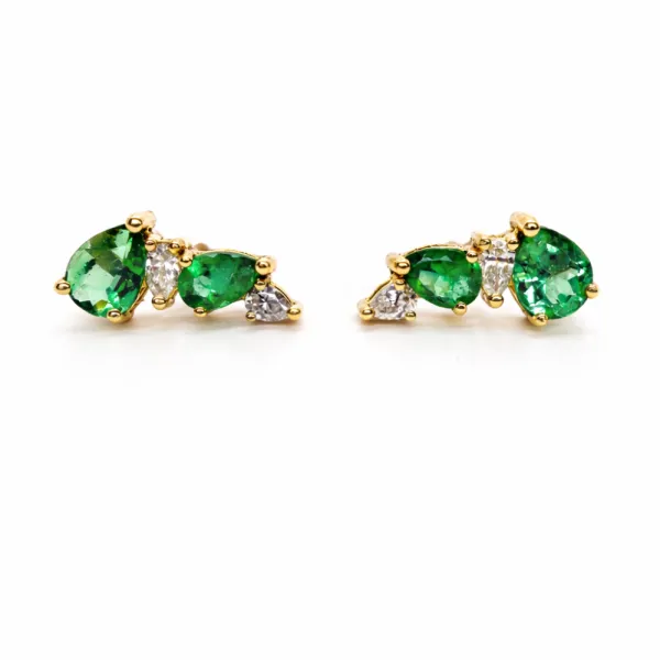 EMERAL DINASTY EARRINGS STUDS — Earrings | Eterna Jewels Austin TX