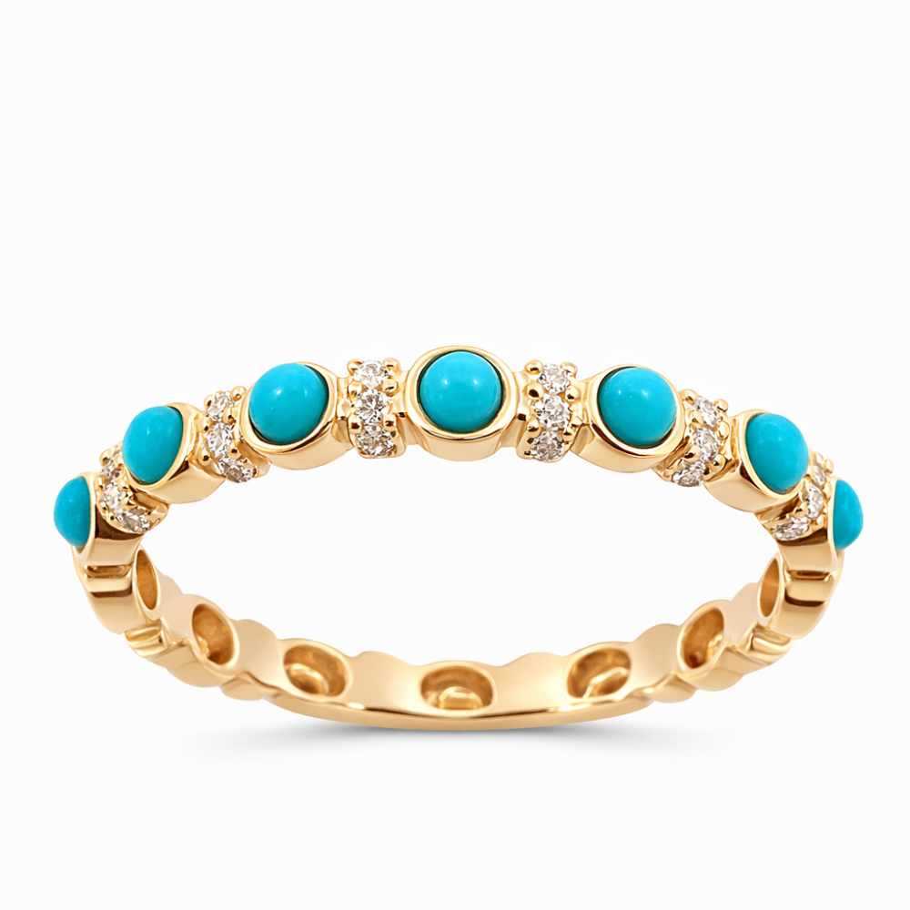VITA AZURE TURQUOISE BAND RING — Ring | Eterna Jewels Austin TX