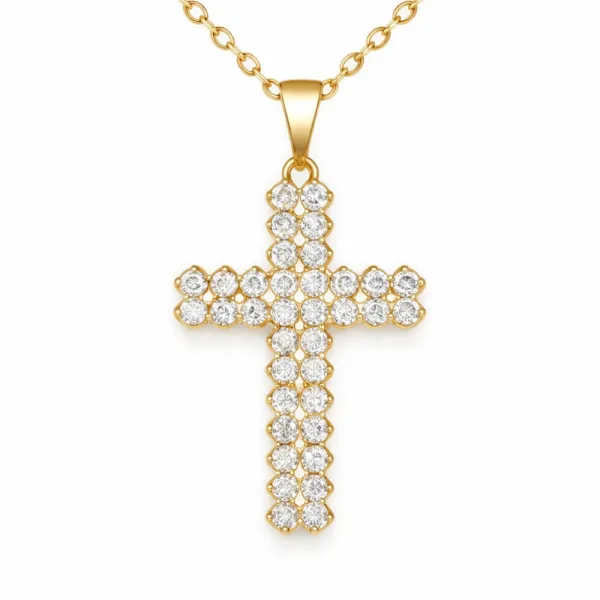 GRACE DIAMOND CROSS NECKLACE — Necklace | Eterna Jewels Austin TX
