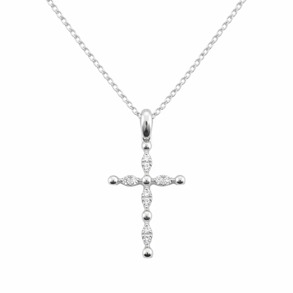DIAMOND ETERNAL CROSS PENDANT NECKLACE — Necklace | Eterna Jewels Austin TX