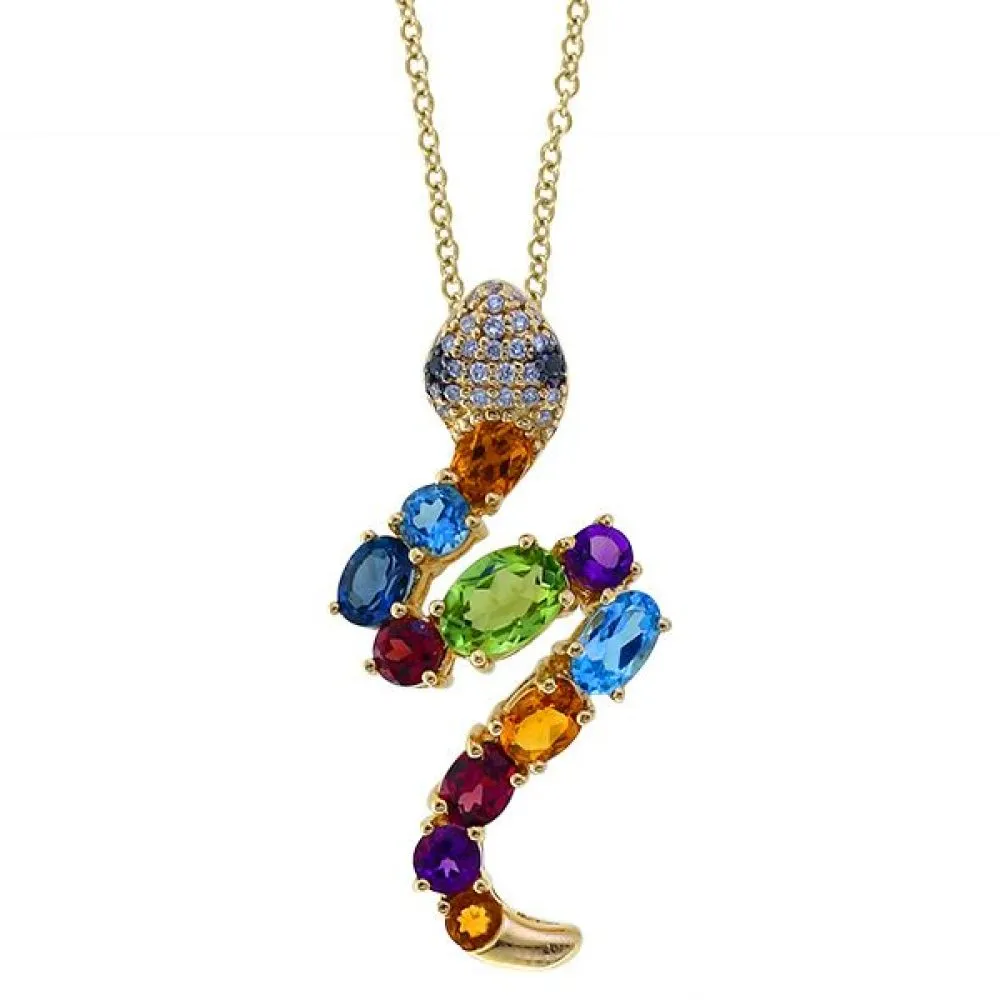 RAINBOW SERPENT MULTI-GEM NECKLACE — Necklace | Eterna Jewels Austin TX