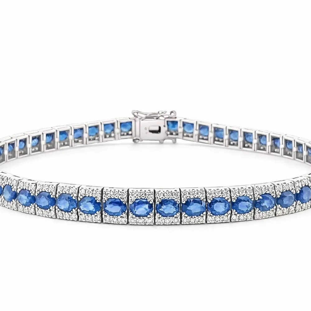 SAPPHIRE REGENT TENNIS BRACELET — Bracelet | Eterna Jewels Austin TX