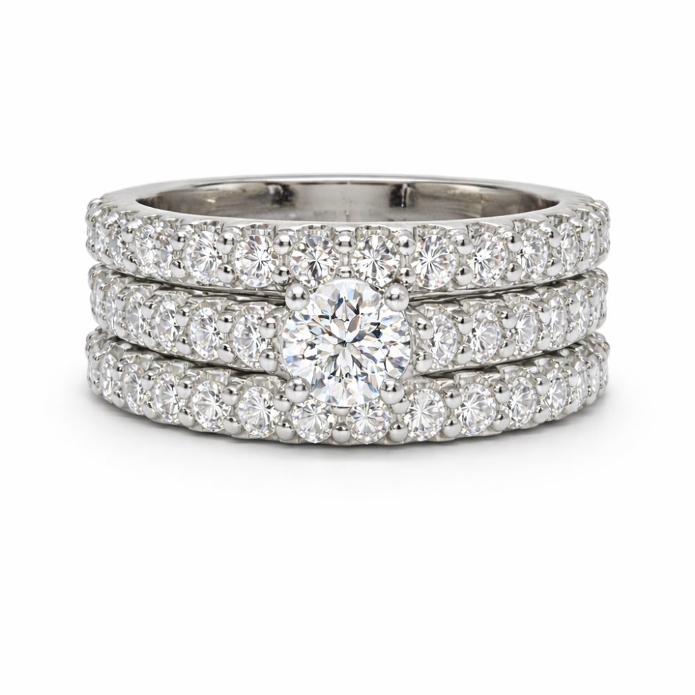 ROUND VOW TRIO RING SET — Ring | Eterna Jewels Austin TX
