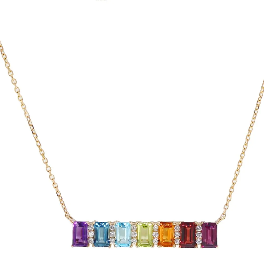 CHROMATIC BAGUETTE NECKLACE — Necklace | Eterna Jewels Austin TX
