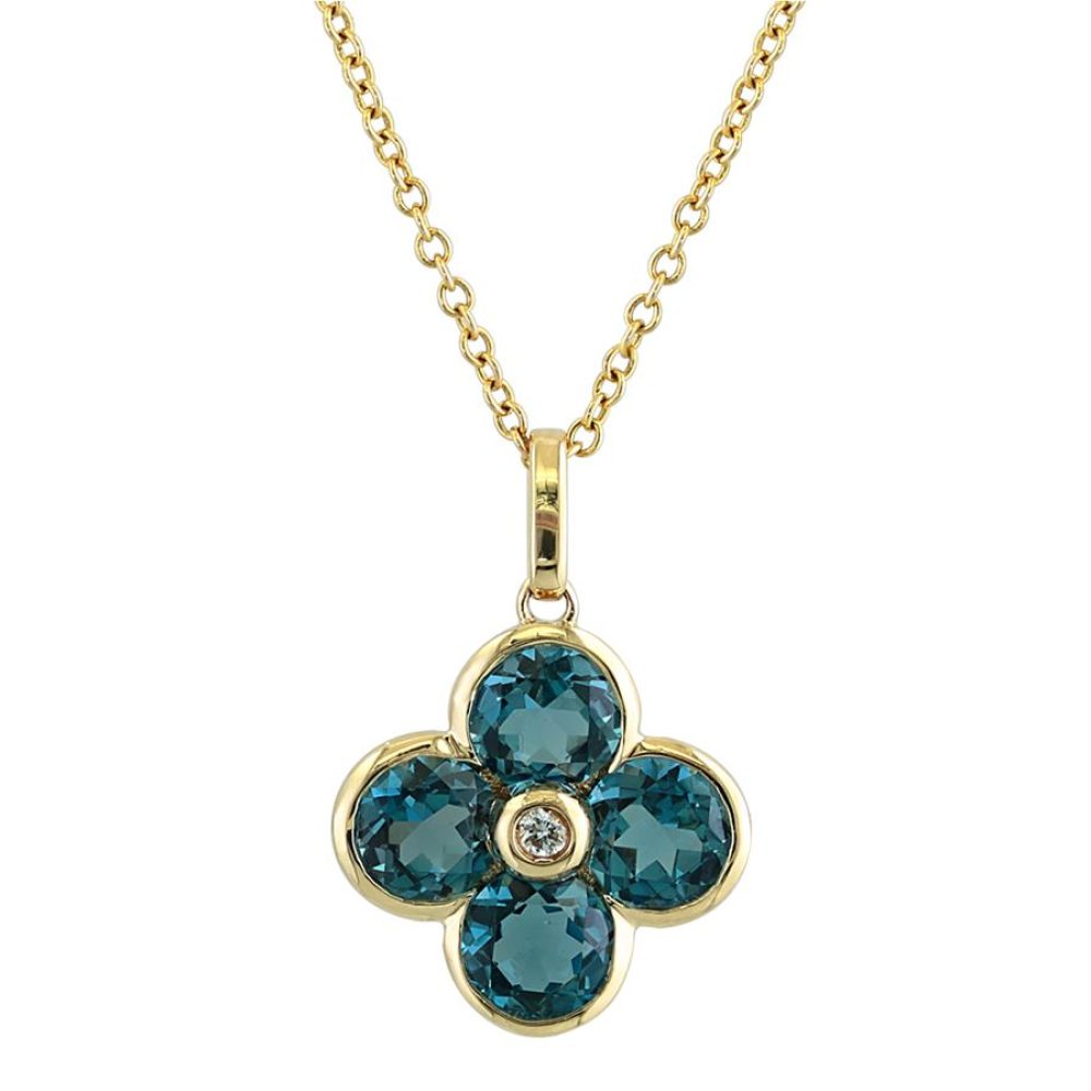 LONDON BLUE TOPAZ CLOVER NECKLACE — Necklace | Eterna Jewels Austin TX