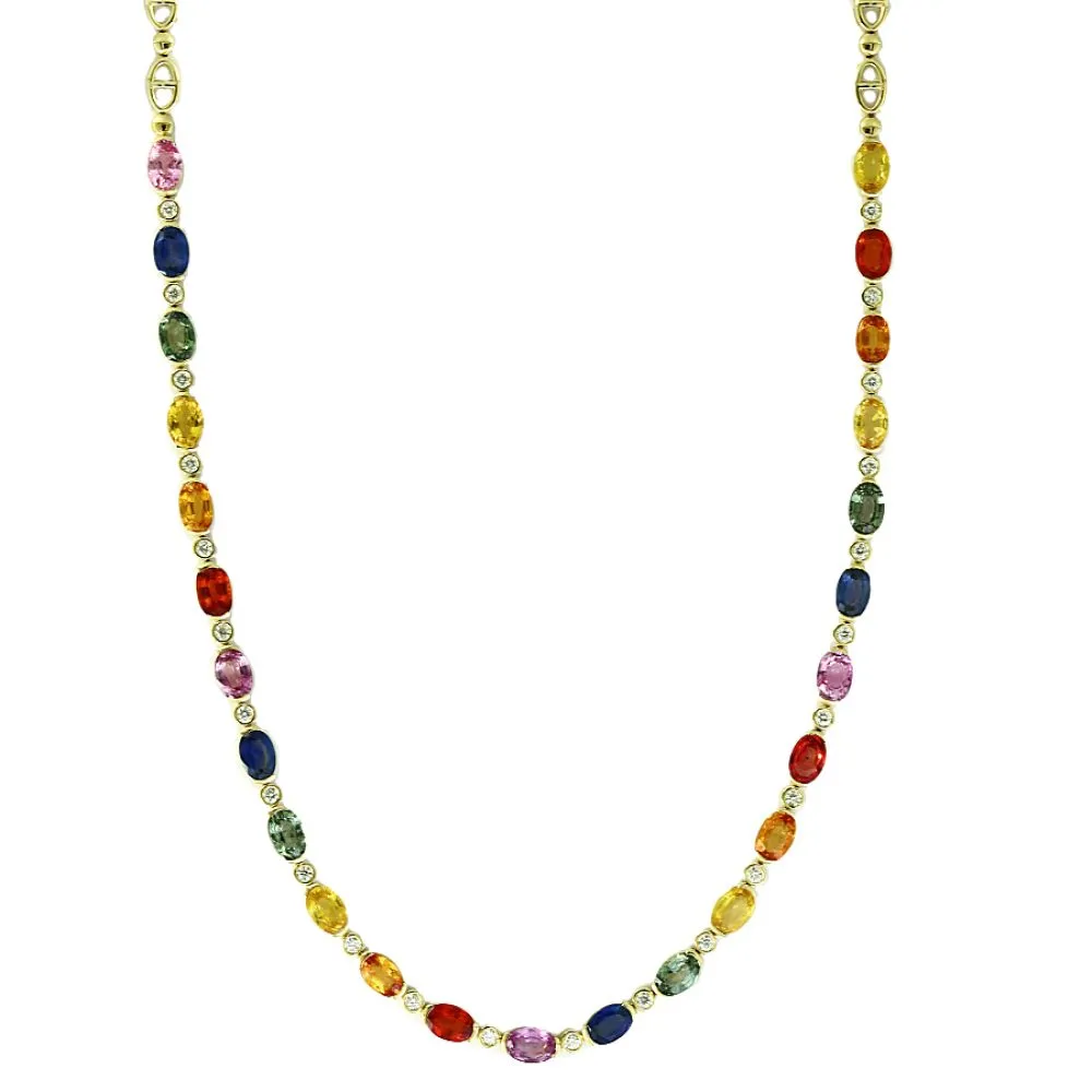 MULTI SAPPHIRE LUXE NECKLACE — Necklace | Eterna Jewels Austin TX
